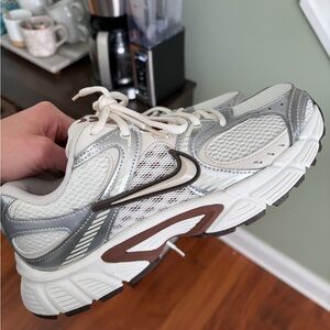 Nike- White, Brown and Silver sneakers